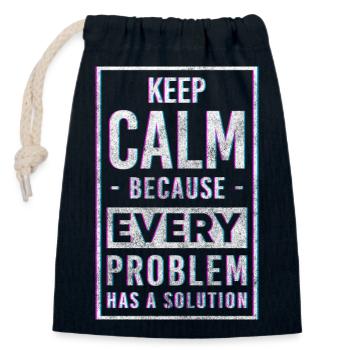 Problème? Pas mon problème L’humour noir n’a pas d’importance - Sac cadeau en coton avec cordon (14 x 20 cm) - bleu marine - Devant
