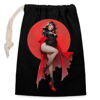 Vampire Pinup 1 - Closable cotton gift bag (14x20cm) - black - Front