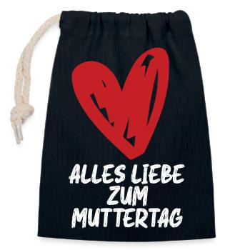 Mutter Spruch Geschenk Mama Muttertag - Verschließbarer Geschenkbeutel aus Baumwolle (14x20cm) - Navy - Vorne