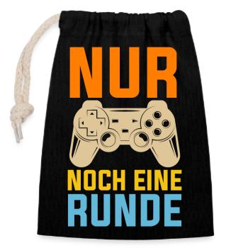 Zocker Zocken Gamer - Verschließbarer Geschenkbeutel aus Baumwolle (14x20cm) - Schwarz - Vorne