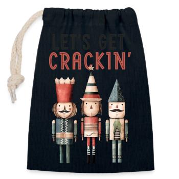 C’est parti pour Crackin - Sac cadeau en coton avec cordon (14 x 20 cm) - bleu marine - Devant