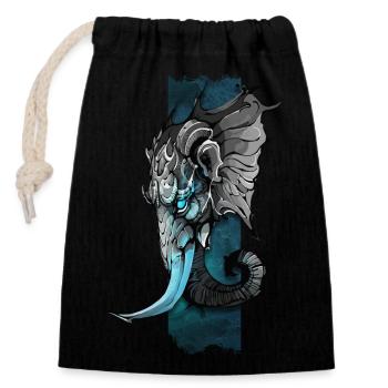 Elephant Majesty : à la découverte du monde de Majestic - Sac cadeau en coton avec cordon (14 x 20 cm) - noir - Devant