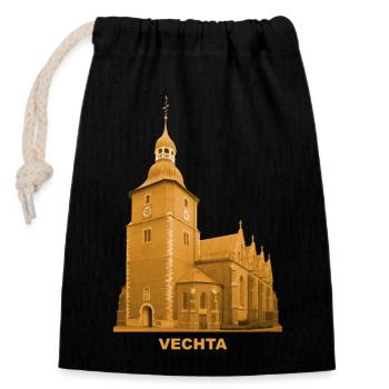 Vechta Provost's Church of St. George, Lower Saxony - Closable cotton gift bag (14x20cm) - black - Front