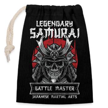 Samurai Martial Arts Katana - Closable cotton gift bag (14x20cm) - black - Front