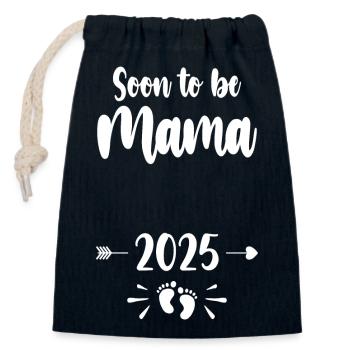 Mama Soon To Be Mom 2025 Mother Pregnant Kids Moth - Closable cotton gift bag (14x20cm) - navy - Front