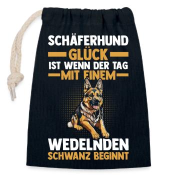 Hund Deutscher Schäferhund - Verschließbarer Geschenkbeutel aus Baumwolle (14x20cm) - Navy - Vorne
