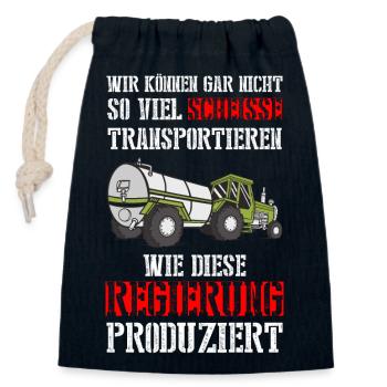 Wir können nicht so viel Scheisse transportieren - Verschließbarer Geschenkbeutel aus Baumwolle (14x20cm) - Navy - Vorne