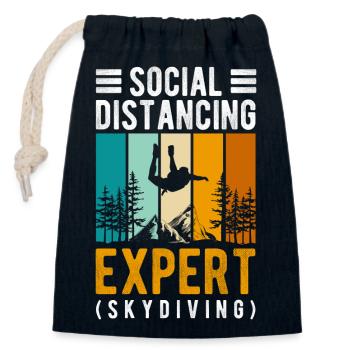 Parachutiste Saut Sport Base Jump - Sac cadeau en coton avec cordon (14 x 20 cm) - bleu marine - Devant