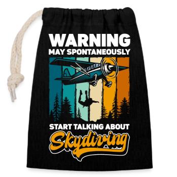 Saut en parachute Sports extrêmes Base Jump - Sac cadeau en coton avec cordon (14 x 20 cm) - noir - Devant