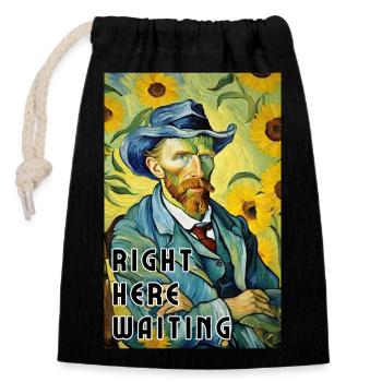 Right Here Waiting - Impressionism Painting - Closable cotton gift bag (14x20cm) - black - Front