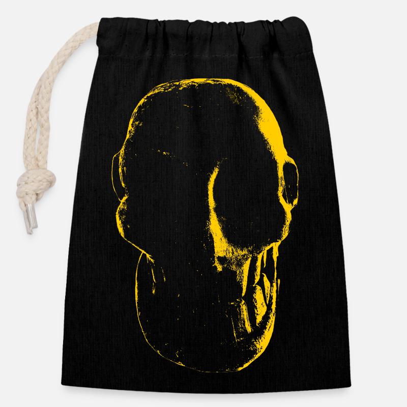 skulldesigner_RODRIGOdelTaxco - Closable cotton gift bag (14x20cm) - black