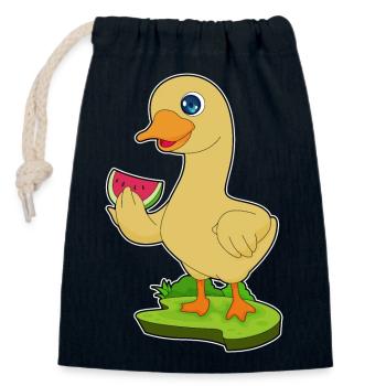 Duck Watermelon - Closable cotton gift bag (14x20cm) - navy - Front