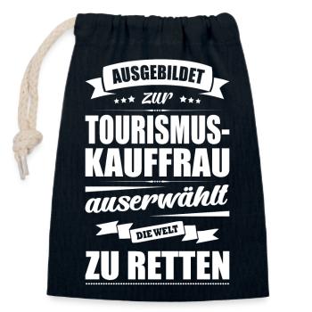 Ausgebildet Zur Tourismuskauffrau Abschluss Azubi - Verschließbarer Geschenkbeutel aus Baumwolle (14x20cm) - Navy - Vorne