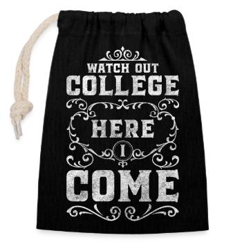 Student University Money Lecturer - Closable cotton gift bag (14x20cm) - black - Front