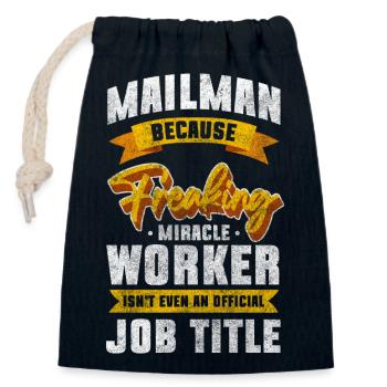 Postman Letter Stress - Closable cotton gift bag (14x20cm) - navy - Front