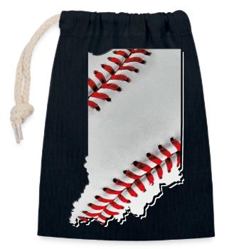 Echter Baseball in der Indiana State Landkarte - Verschließbarer Geschenkbeutel aus Baumwolle (14x20cm) - Navy - Vorne