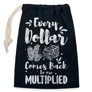 Empire, Freedom, Dollar, Capitalism - Closable cotton gift bag (14x20cm) - navy - Front