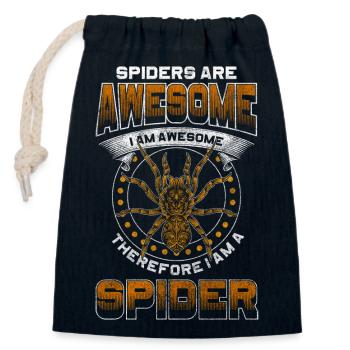 Spider Pet Phobia - Closable cotton gift bag (14x20cm) - navy - Front