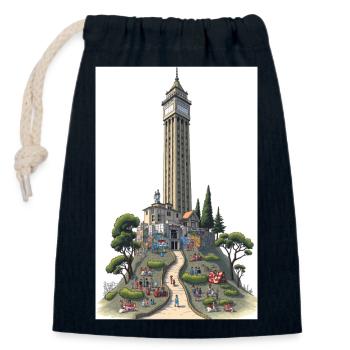 San Francisco Coit Tower - Verschließbarer Geschenkbeutel aus Baumwolle (14x20cm) - Navy - Vorne