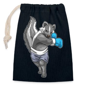 Skunk Boxer Gants de boxe Boxe - Sac cadeau en coton avec cordon (14 x 20 cm) - bleu marine - Devant