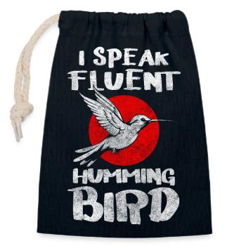 Symbole d'amour des colibris - Sac cadeau en coton avec cordon (14 x 20 cm) - bleu marine - Devant