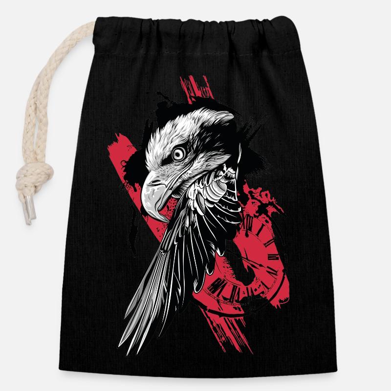 Trash Polka // Illustration - Sac cadeau en coton avec cordon (14 x 20 cm) - noir