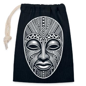 Maske - Verschließbarer Geschenkbeutel aus Baumwolle (14x20cm) - Navy - Vorne
