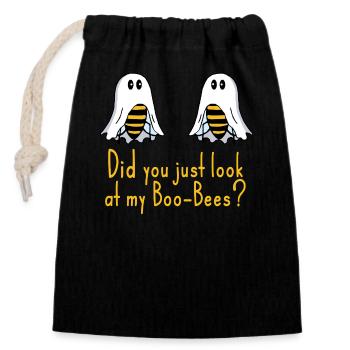 Boobees Boobs lustiger Spruch - Verschließbarer Geschenkbeutel aus Baumwolle (14x20cm) - Schwarz - Vorne