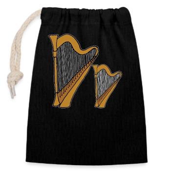 Harps - Closable cotton gift bag (14x20cm) - black - Front
