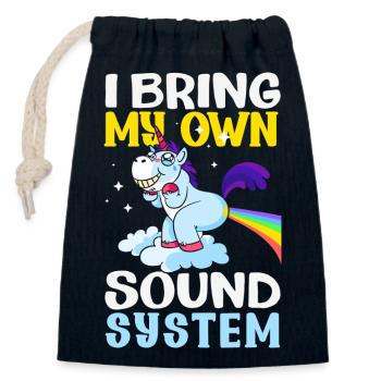 Public Fart Funny Inappropriate - Closable cotton gift bag (14x20cm) - navy - Front