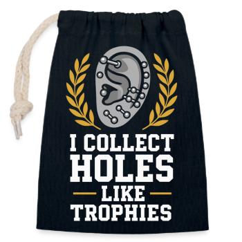 Piercing Addict Body Mod Enthusiast - Sac cadeau en coton avec cordon (14 x 20 cm) - bleu marine - Devant