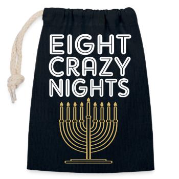 Hanukkah Chanukkah Hanukah - Closable cotton gift bag (14x20cm) - navy - Front