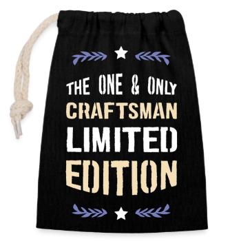 Craftsman Limited Edition – A one-of-a-kind piece - Closable cotton gift bag (14x20cm) - black - Front