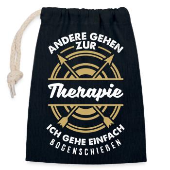 Ich gehe Bogenschießen - Verschließbarer Geschenkbeutel aus Baumwolle (14x20cm) - Navy - Vorne
