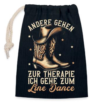 Danse en ligne Cowboy Danseuse en ligne Danse en ligne - Sac cadeau en coton avec cordon (14 x 20 cm) - bleu marine - Devant