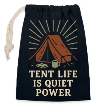 Solo Camping Introverted Camper Quiet - Closable cotton gift bag (14x20cm) - navy - Front