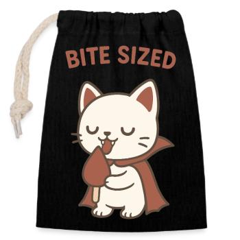 Bite Sized Kitty Popsicle - Closable cotton gift bag (14x20cm) - black - Front