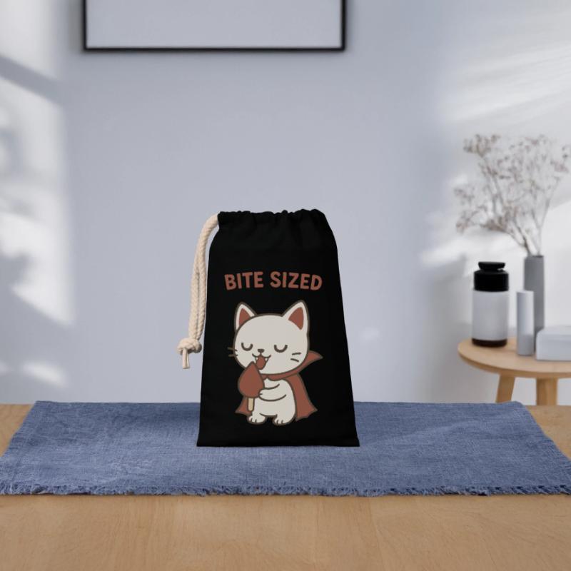 Bite Sized Kitty Popsicle Closable cotton gift bag (14x20cm)
