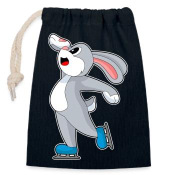 Hase Eislaufen Schlittschuhe Wintersport - Closable cotton gift bag (14x20cm) - navy - Front