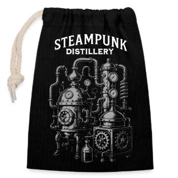Steampunk Distillery - Closable cotton gift bag (14x20cm) - black - Front