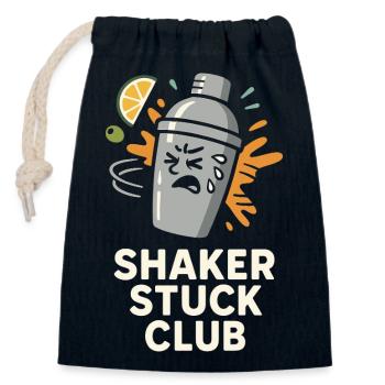 Shaker Stuck Mixologue débutant - Sac cadeau en coton avec cordon (14 x 20 cm) - bleu marine - Devant