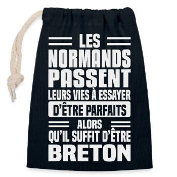Breton humour against Norman - Closable cotton gift bag (14x20cm) - navy - Front