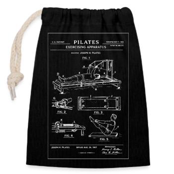 Plan directeur de Pilates Reformer - Sac cadeau en coton avec cordon (14 x 20 cm) - noir - Devant