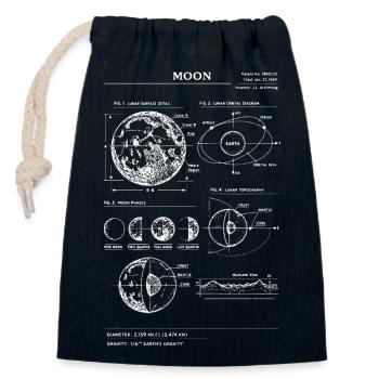 Mondblaupause: Mondphasen - Verschließbarer Geschenkbeutel aus Baumwolle (14x20cm) - Navy - Vorne