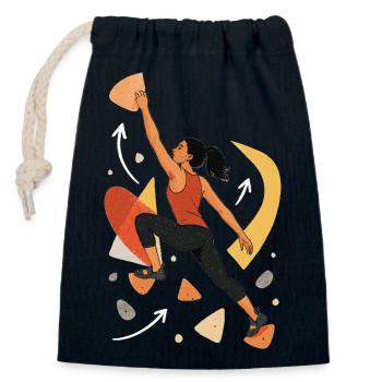 Bouldern Motivation – Aufwärtsbewegung - Verschließbarer Geschenkbeutel aus Baumwolle (14x20cm) - Navy - Vorne