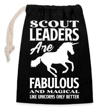 Scout Leader Are Fabulous Funny Scouting Unicorn - Verschließbarer Geschenkbeutel aus Baumwolle (14x20cm) - Schwarz - Vorne