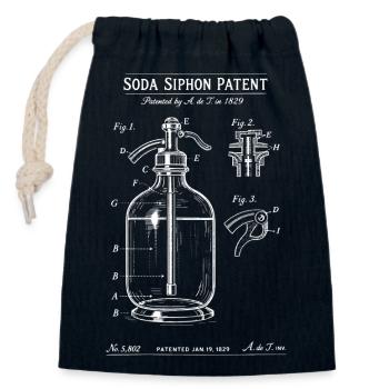 Patentblaupause für den Soda-Siphon-Patent - Verschließbarer Geschenkbeutel aus Baumwolle (14x20cm) - Navy - Vorne