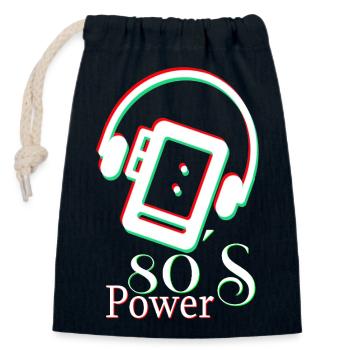 La puissance des années 80 - Sac cadeau en coton avec cordon (14 x 20 cm) - bleu marine - Devant