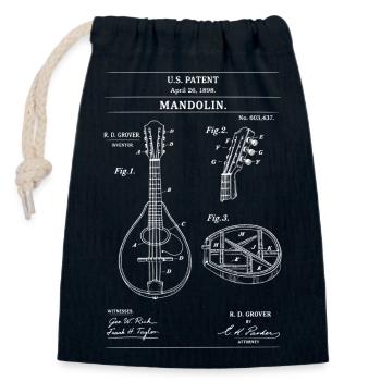 Mandolin Patent Diagram - Closable cotton gift bag (14x20cm) - navy - Front