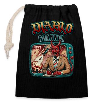 Diablo-Kanal - Verschließbarer Geschenkbeutel aus Baumwolle (14x20cm) - Schwarz - Vorne